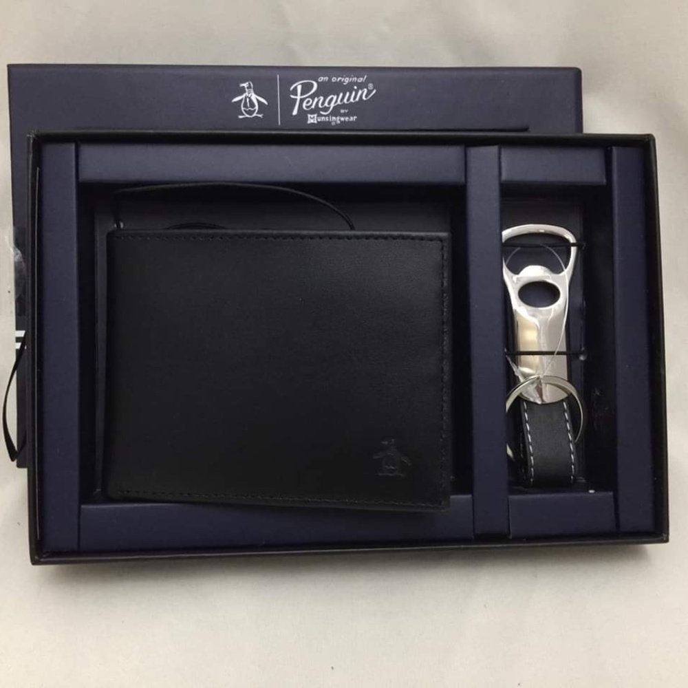 Original Penguin Men's RFID wallet w/ket fob set